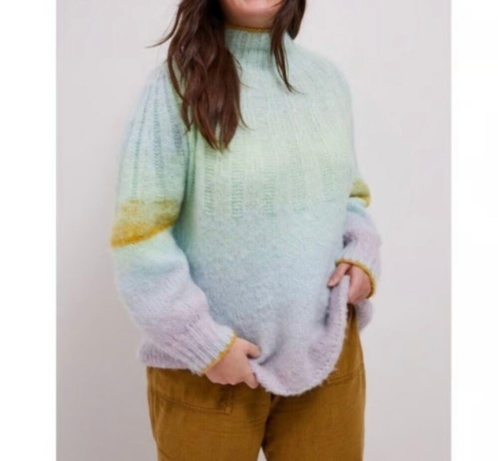 NWT Anthropologie Perri Ombre Sweater Wool Blend Size XL